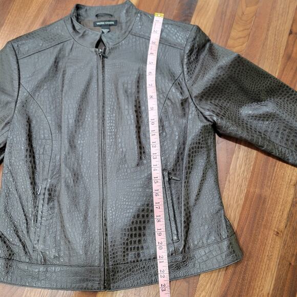 Valerie Stevens Leather Moto Jacket Size Medium - Picture 5 of 7